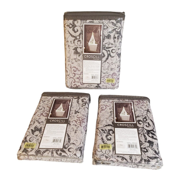 Croscill Nomad Pole Top Drapery Waterfall Swag Valance Lot of 3 Home Decor New - Picture 1 of 5